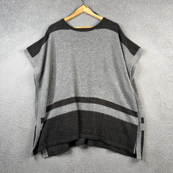 Vince Camuto Poncho Women  XS/S Gray/Black Mohair Wool Blend Quiet Luxury - Picture 1 of 15